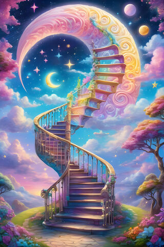 A Colorful Spiral Staircase