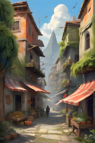 Enchanted Village Pathway 🌄🏘️