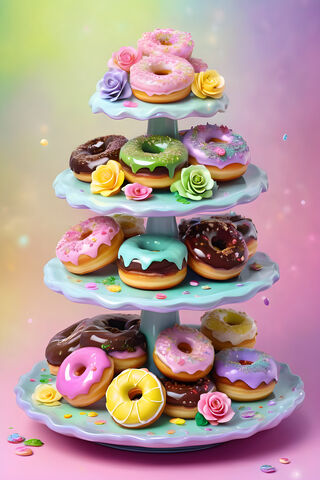 A Group Of Donuts With Frosting and Sprinkles