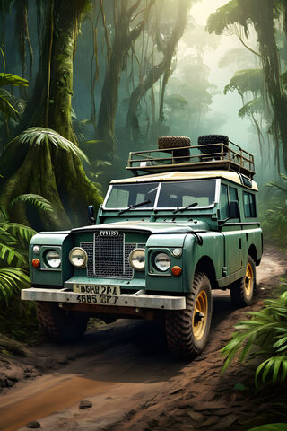 A Green Land Rover Off Road