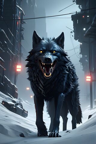 A Black Dog With A