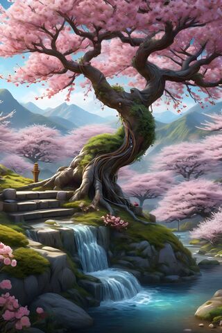 A Tree With Pink Flower..