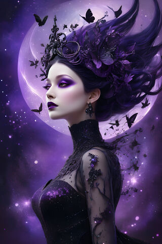A Woman With Purple Hair
