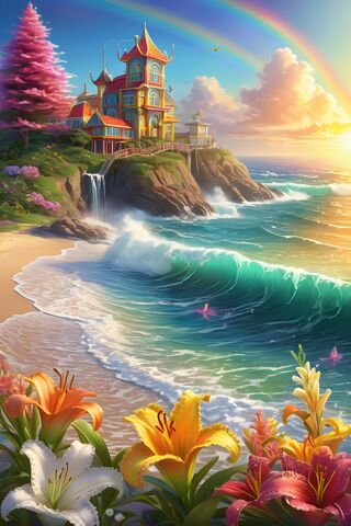 A House With A Pool and Flowers