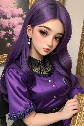 A Woman With Purple Hair