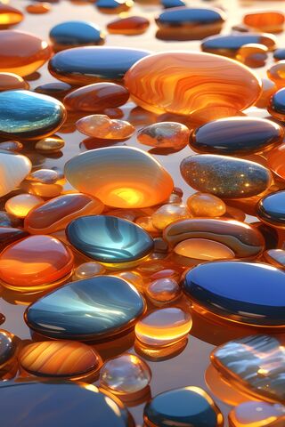 Shimmering Pebbles by the Shore 🌊✨