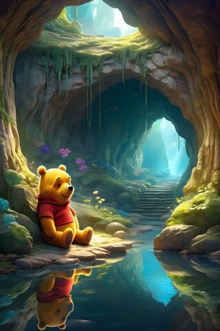 A Stuffed Animal In A Cave