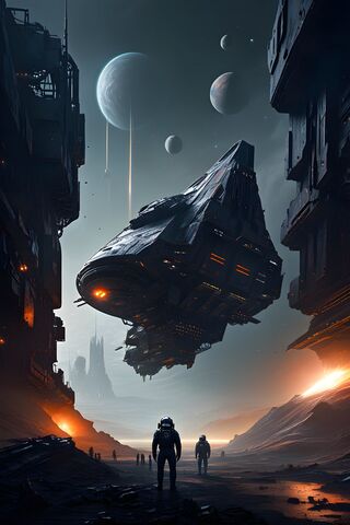 A Space Ship On Fire