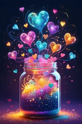 A Glass Jar With Colorful Lights
