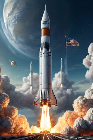A Space Shuttle Launching