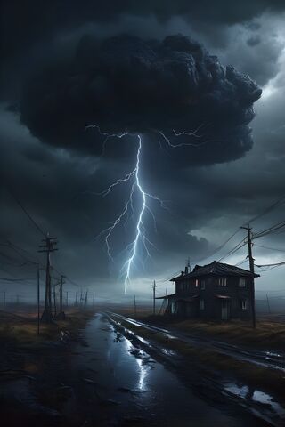 Stormy Shadows 🌩️🏚️
