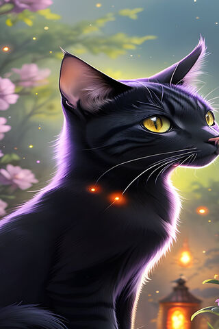 Enchanted Night: The Mystical Cat 🌌🐾