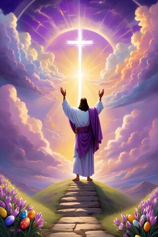 A Person Standing On A Path With A Bright Light Above The
