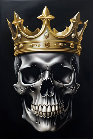 A Skull With A Gold Crown