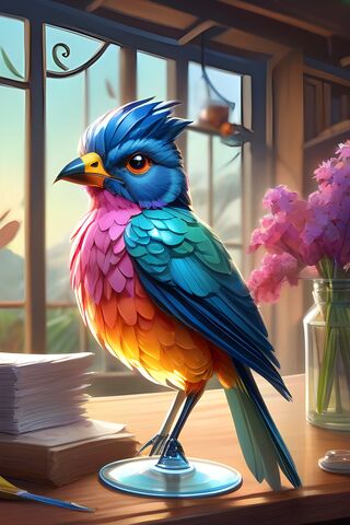 A Bird With A Colorful Head