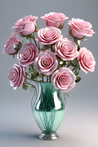 A Vase With Pink Flowers