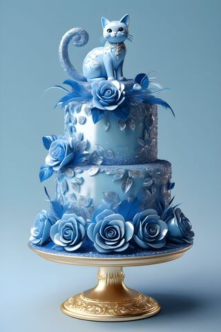 A Cake With A Cat On Top