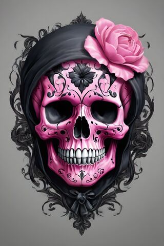 Vibrant Sugar Skull Art..