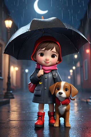 A Doll Holding An Umbrella