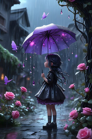 A Doll Holding An Umbrella