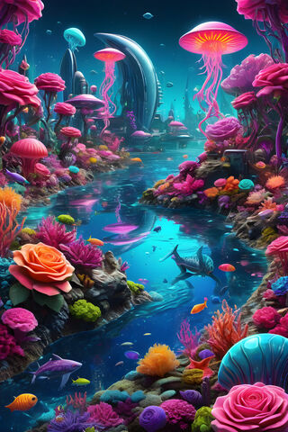 A Fish Tank With Colorful Fish