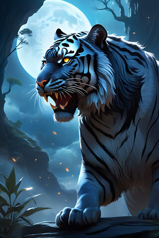 Majestic Moonlit Tiger 🌕🐅