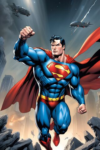 Heroic Flight: The Man of Steel Soars! 🦸‍♂️✨