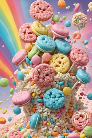 A Pile Of Colorful Cookies