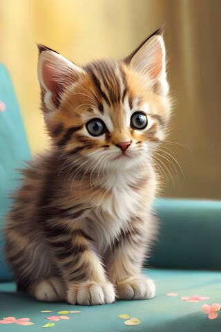 A Kitten Looking At The..