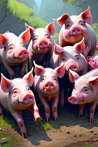 Playful Piglets in the ..