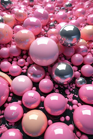 A Group Of Shiny Balls