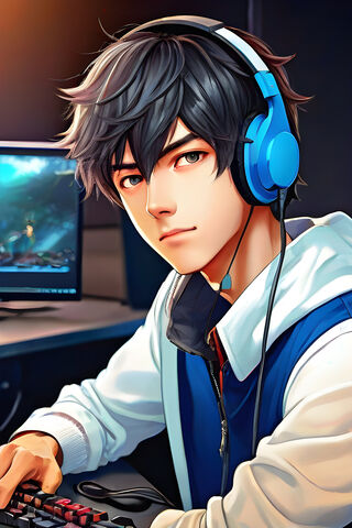 An Anime Boy Wearing Re..