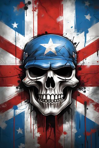 Bold Skull on Union Jac..