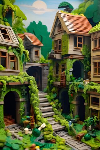 A Group Of Buildings Wi..