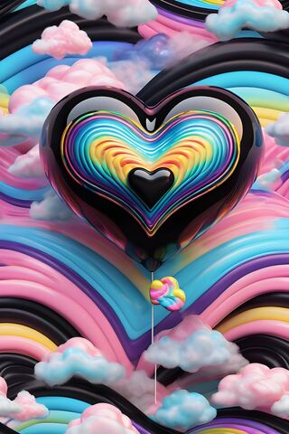 A Colorful Ceiling With A Rainbow Design