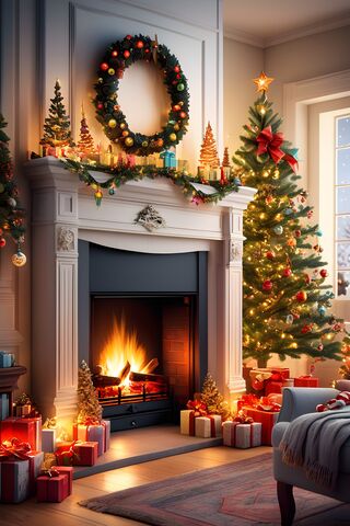 A Fireplace With A