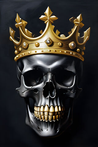A Skull With Gold and B..