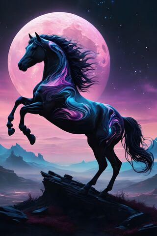 A Horse With A Unicorn Head