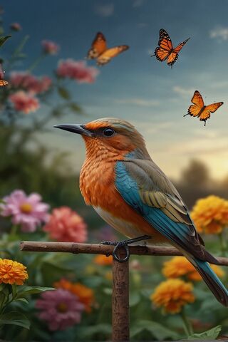 Nature's Colorful Symphony: A Bird's Serenade' 🎶🦜