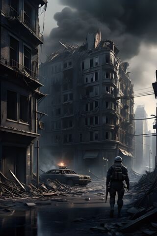 A Building On Fire