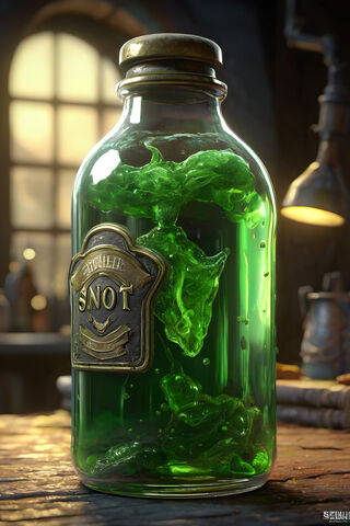 A Glass Bottle With A G..