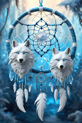 A Group Of White Wolves In A Cage