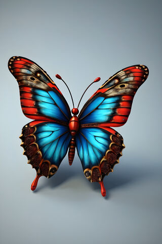 A Butterfly With Red an..