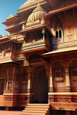 A Large Ornate Building With Stairs