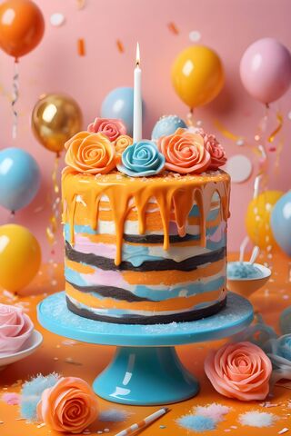 A Cake With Candles On It