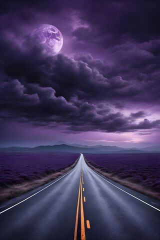 A Road With A Dark Sky Above