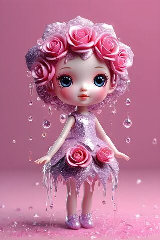 A Doll With Pink Hair