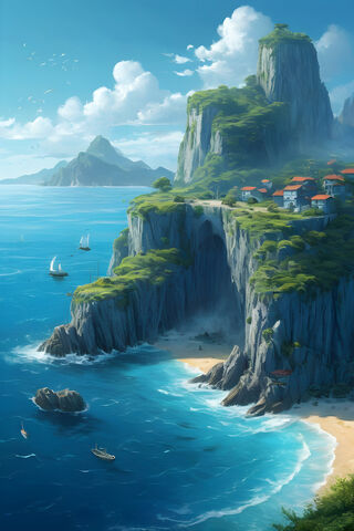 Serene Coastal Escape 🌊🏞️