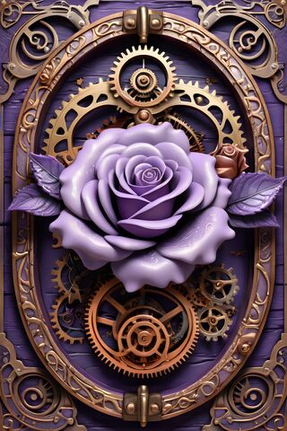 A Flower On A Metal Surface