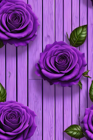 A Group Of Purple Roses